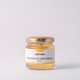 Gelatina di vino Inzolia, conserva siciliana dolce da 100 grammi in vasetto di vetro, conserva siciliana in vendita su ciuriciuri.shop