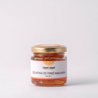 Gelatina di vino Malvasia, conserva siciliana dolce da 100 grammi in vasetto di vetro, prodotto tipico siciliano in vendita su ciuriciuri.shop