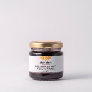 Gelatina di vino Nero d’Avola, conserva siciliana dolce da 100 grammi in vasetto di vetro, prodotto tipico siciliano in vendita su ciuriciuri.shop