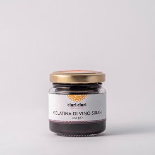 Gelatina di vino Syrah, conserva siciliana dolce da 100 grammi in vasetto di vetro, conserva siciliana in vendita su ciuriciuri.shop