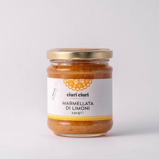 Marmellata di limoni, marmellata di agrumi siciliani da 230 grammi in vasetto di vetro, conserva siciliana in vendita su ciuriciuri.shop