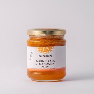 Marmellata di mandarini, marmellata di agrumi siciliani da 230 grammi in vasetto di vetro, prodotto tipico siciliano in vendita su ciuriciuri.shop