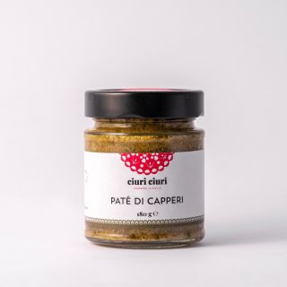 Paté di capperi, paté da 180 grammi in vasetto di vetro, conserva siciliana in vendita su ciuriciuri.shop