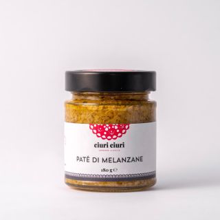 Paté di melanzane, paté da 180 grammi in vasetto di vetro, prodotto tipico siciliano in vendita su ciuriciuri.shop