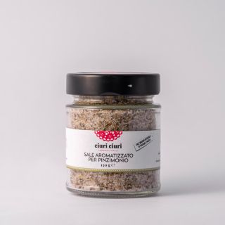 Sale aromatizzato per pinzimonio, condimento da 130 grammi in vasetto di vetro, prodotto tipico siciliano in vendita su ciuriciuri.shop