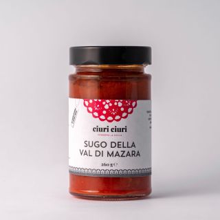 Sugo della Val di Mazara, condimento per pasta da 260 grammi in vasetto di vetro, conserva siciliana in vendita su ciuriciuri.shop